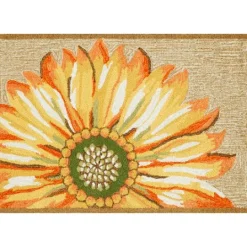 Kirkland's Home Yellow Sunflower Indoor/Outdoor Rug- Doormats