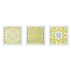 Kirkland's Home Yellow Tuscan Framed Wood Art Prints, Set Of 3- Framed Art