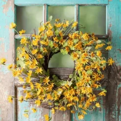 Kirkland's Home Yellow Wild Daisies Wreath- Wreaths