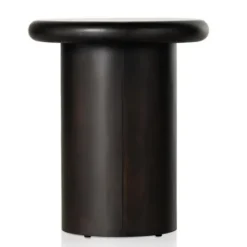 Kirkland's Home Zach Charcoal Wood Pedestal End Table- Accent & End Tables