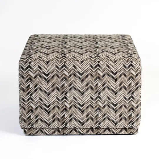 Kirkland's Home Zig Zag Upholstered Ottoman- Benches & Ottomans