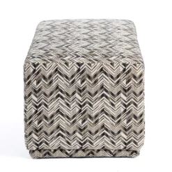 Kirkland's Home Zig Zag Upholstered Ottoman- Benches & Ottomans