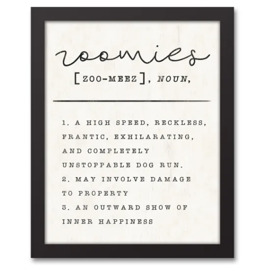 Kirkland's Home Zoomies Framed Canvas Art Print, 12X15 In.- Wall Quotes & Signs